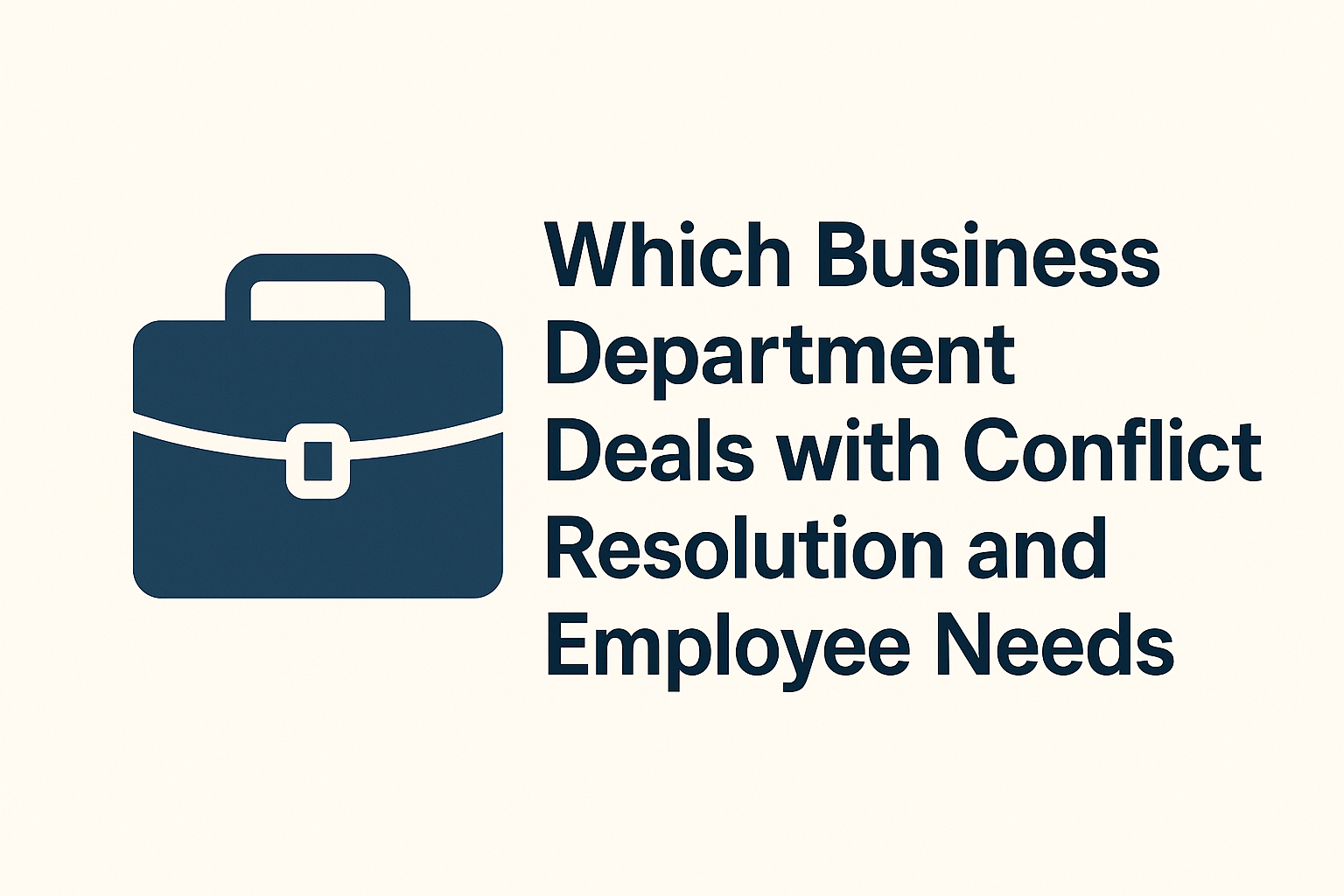 Which Business Department Deals with Conflict Resolution and Employee Needs?