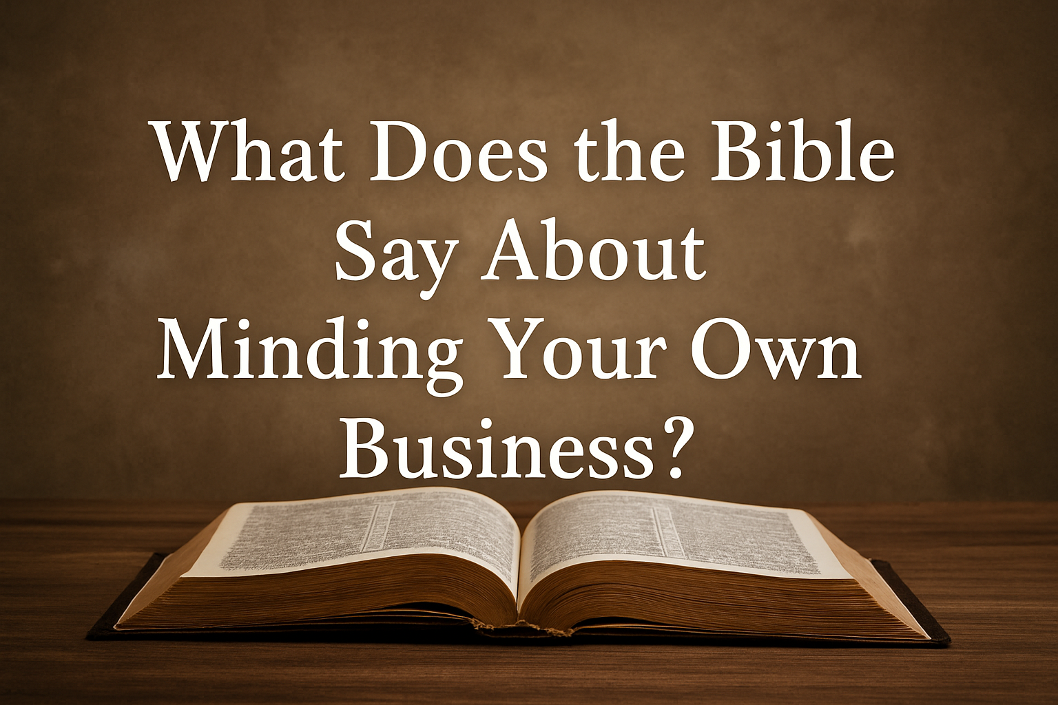 What Does the Bible Say About Minding Your Own Business?